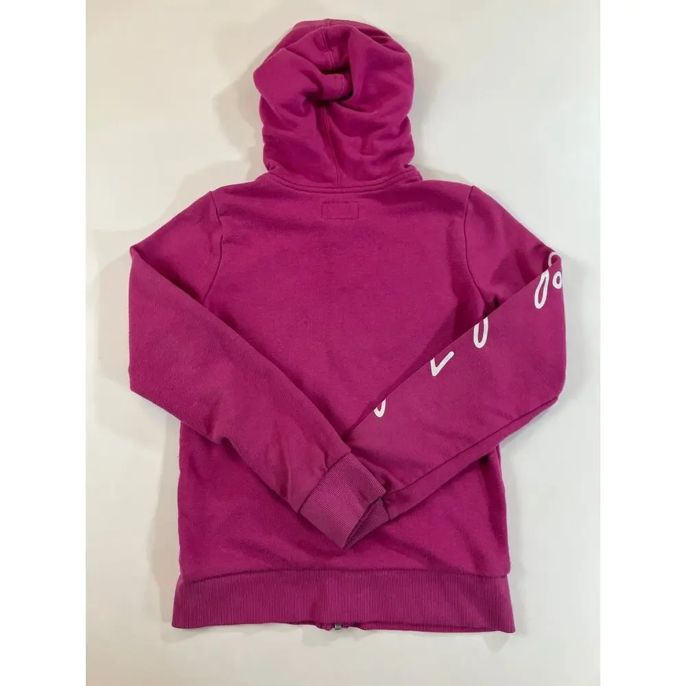 Converse Girls L 12-13 Pink Chuck Taylor Full Zip Hoodie Logo Sweatshirt
